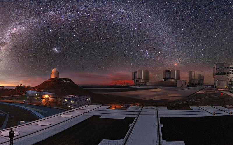 Image showing all the European Southern observatories and the Headquarters.