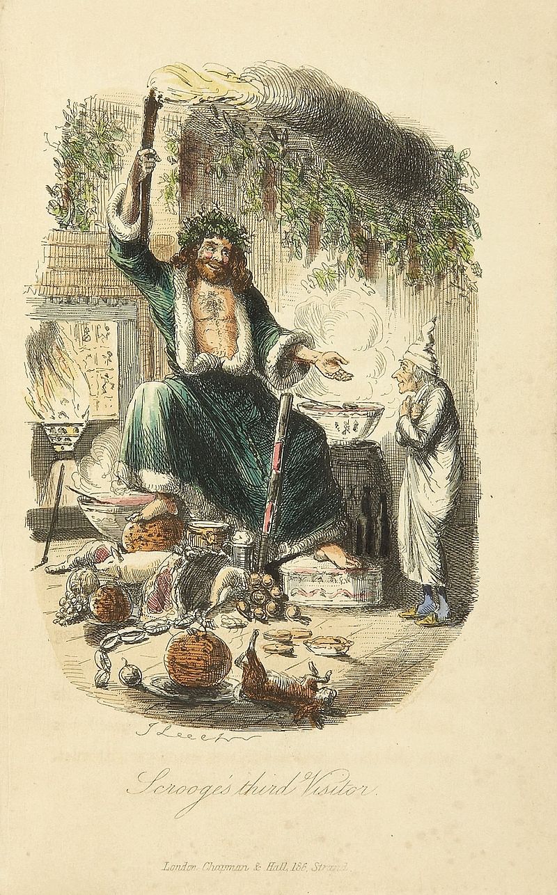 "The Ghost of Christmas Present" - illustrations by John Leech, 1843.