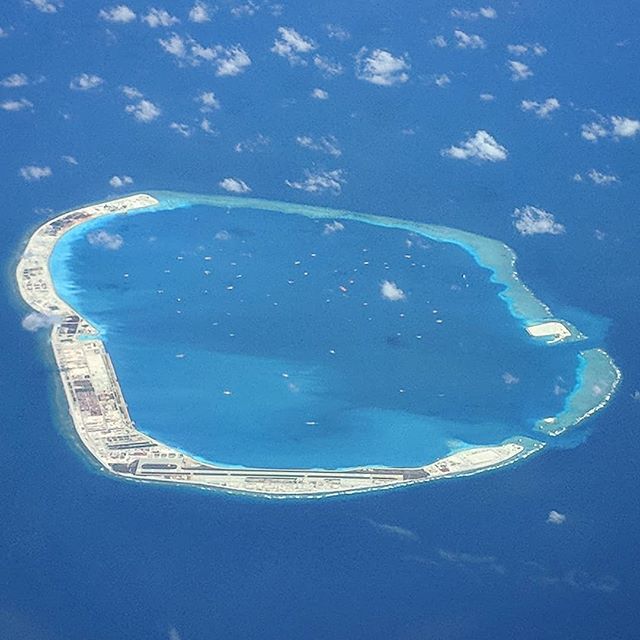 The Mischief Reef in the South China Sea, which was reclaimed and developed by China PR.