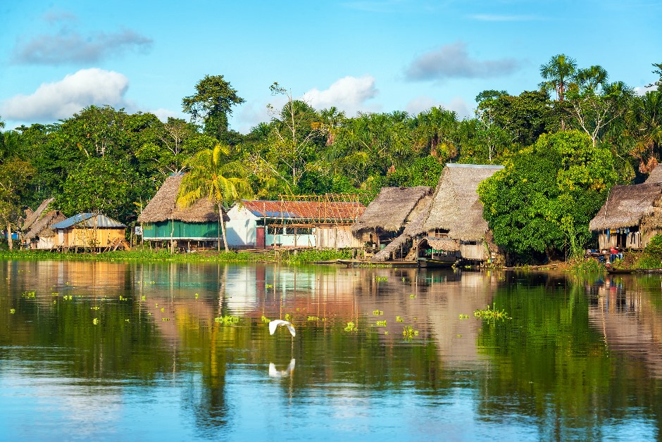 An image of a village in the rainforest 