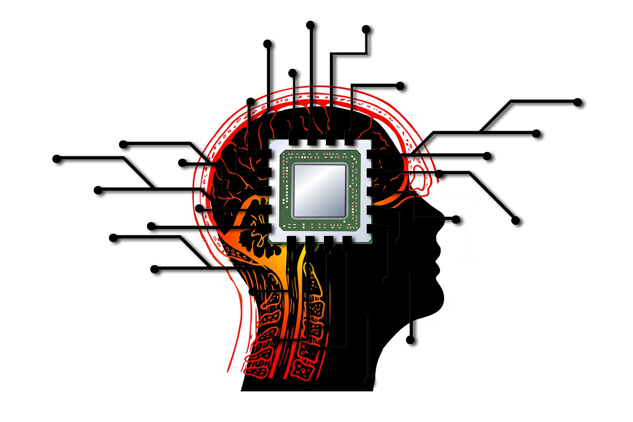 Image of a computer chip and a brain 