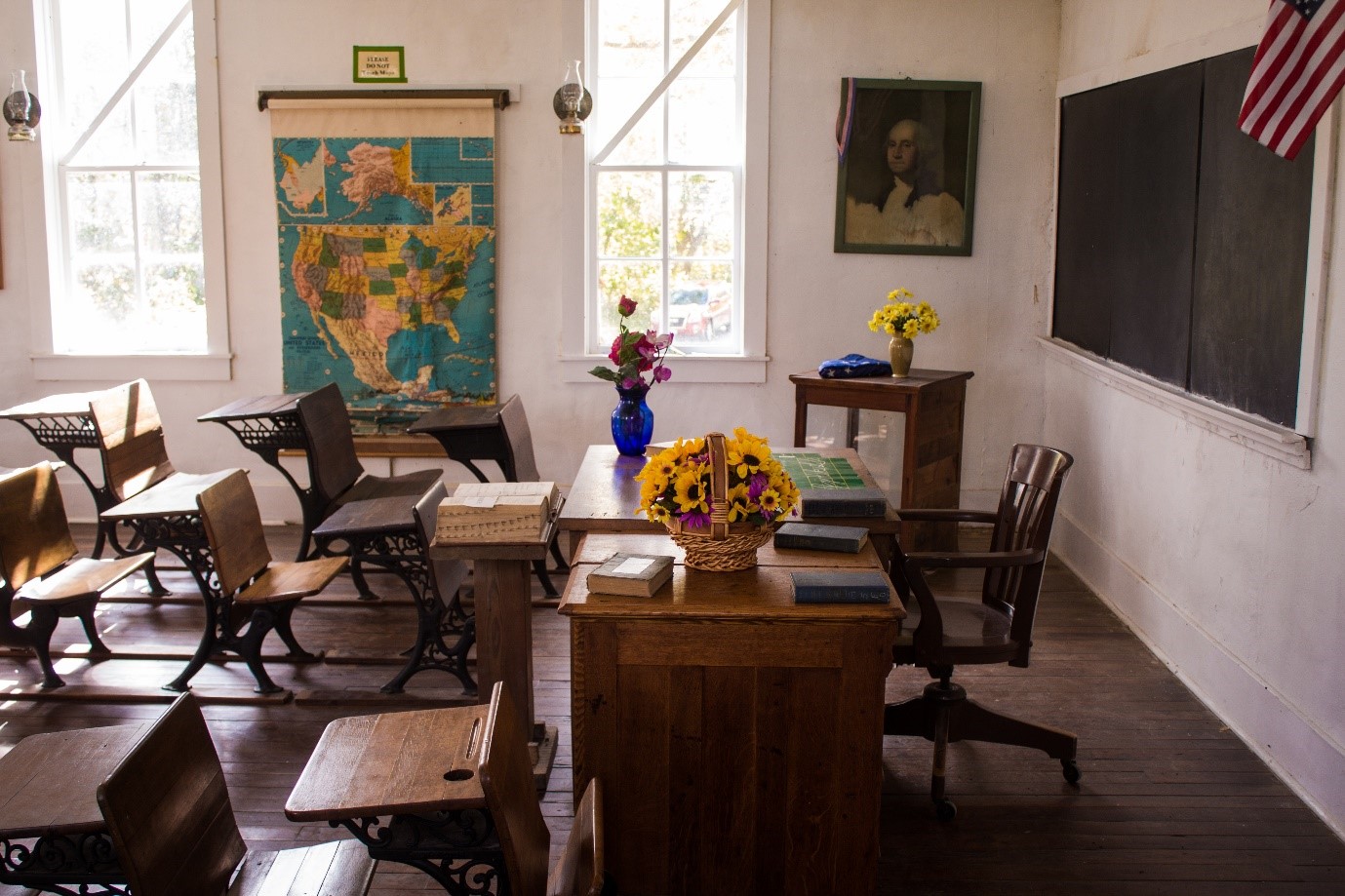 A school classroom from the early 1900s