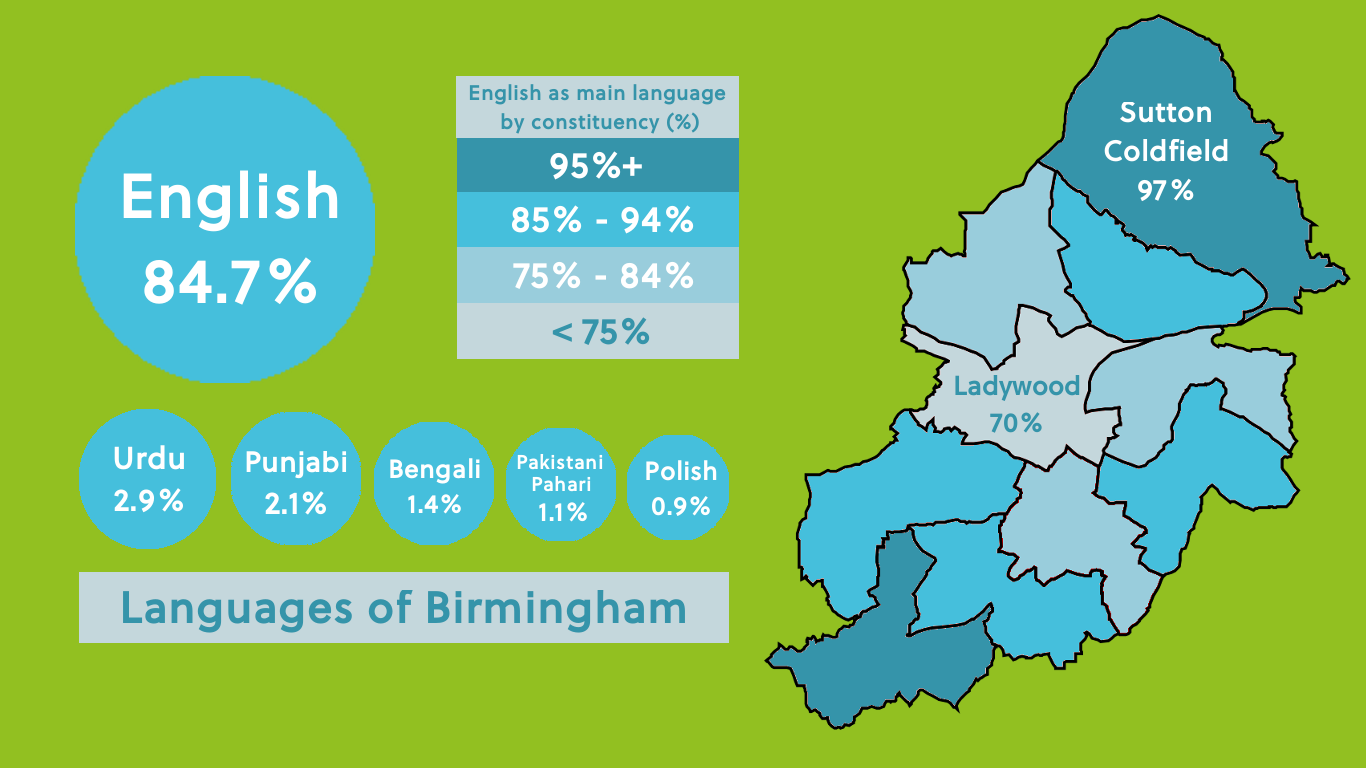 Languages spoken in Birmingham visual 