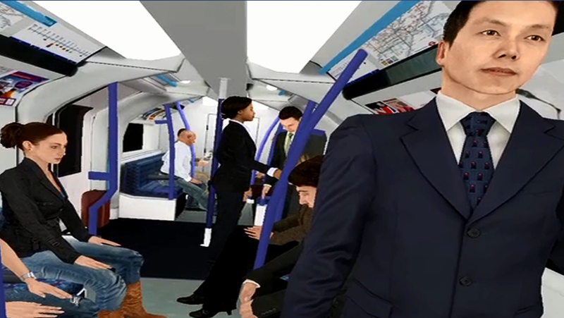 Virtual reality environment  of riding London's Victoria Line