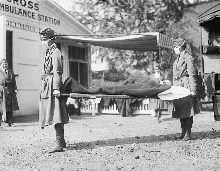 Training exercise conducted during 1918 flu outbreak