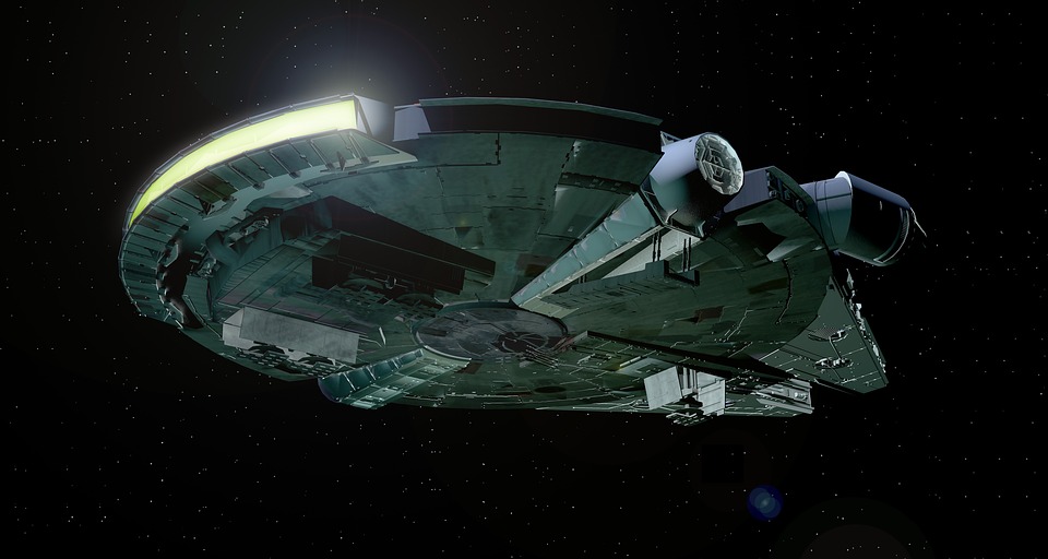 The Millennium Falcon spaceship from Star Wars.